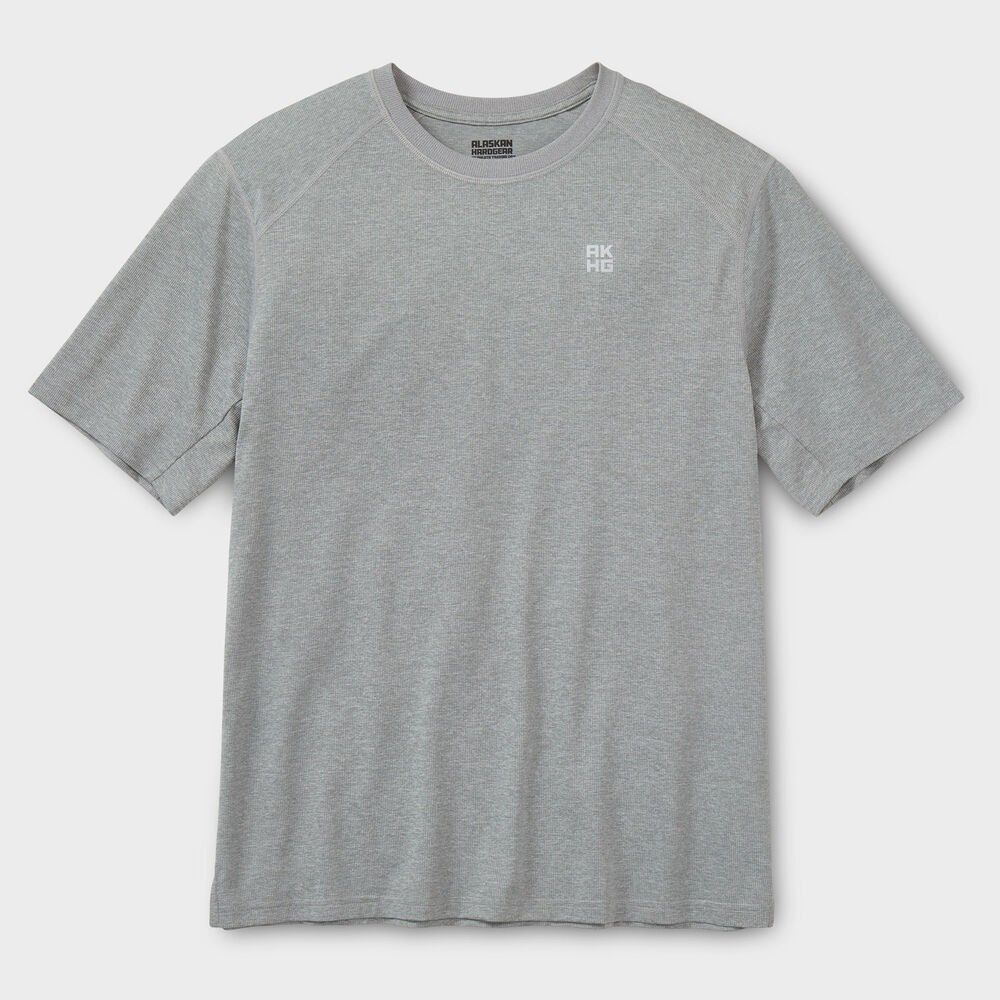 NWT Men's AKHG Tun-Dry Standard Fit Short Sleeve T-Shirt Duluth Trading Gray 3XL